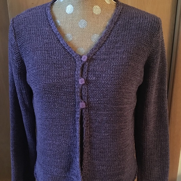 đź’•Sigrid Olsen Violet Three Button Cardigan - Picture 1 of 6